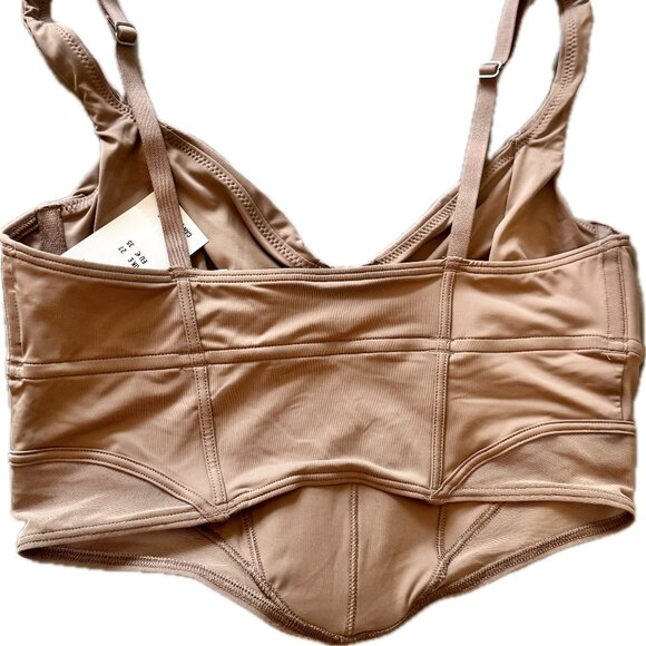 ✨NWT Gilly Hicks Micro-Modal Mesh Bustier Corset | Nude Blush | size S - Picture 5 of 7